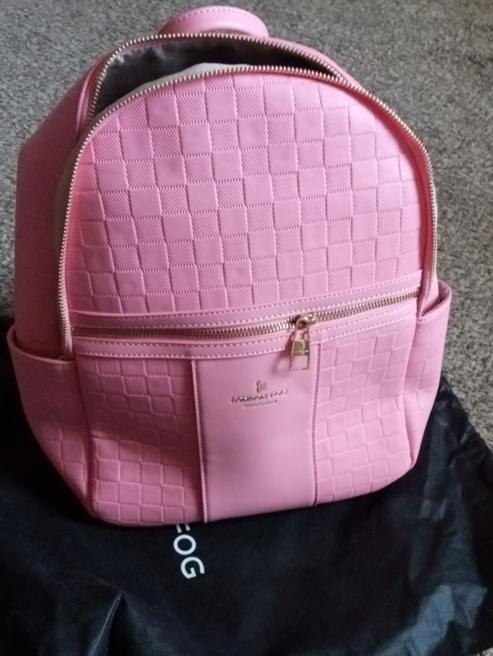 London fog Pink Women's Quilted Backpack